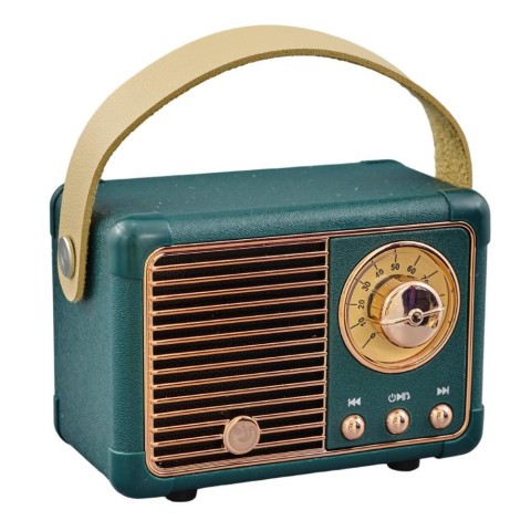 RADIO VINTAGE 7X11X5CM BLUETOOTH VERDE